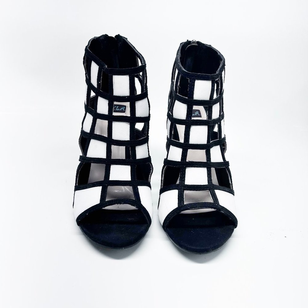 Nyla Checkered Black White Booties